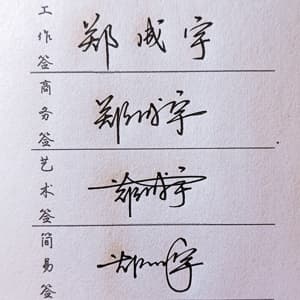 工作商务艺术简易四种风格+四个带讲解书写视频套餐